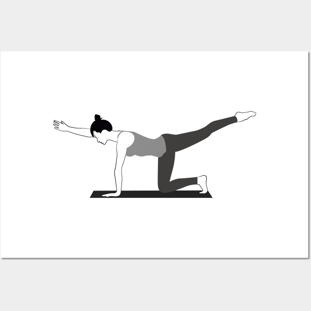 yoga bird dog Wall Art by Ginstore